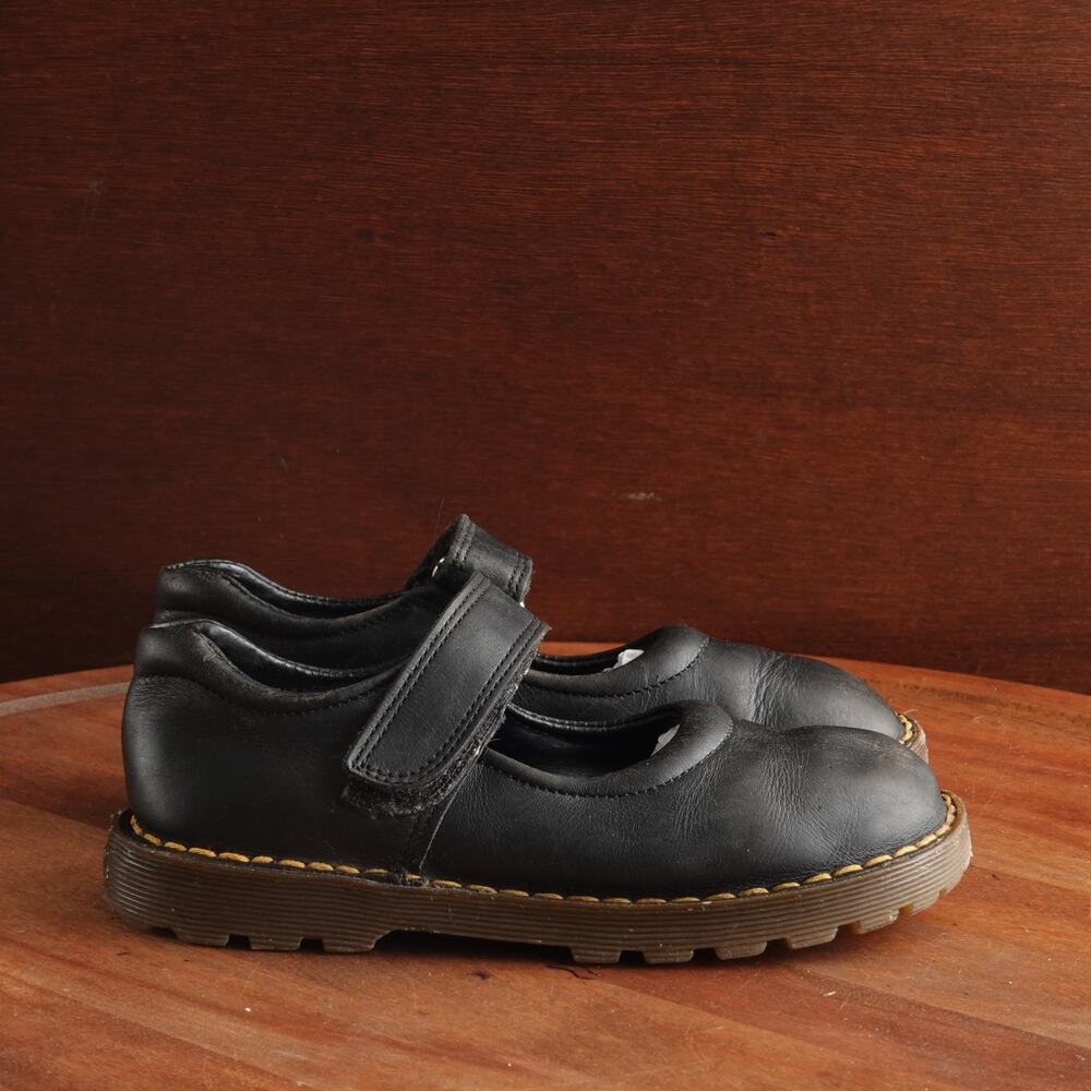 VTG Dr. Martens Mary Jane Shoes Girls SZ UK 11 US 12 BLK Leather Academia READ